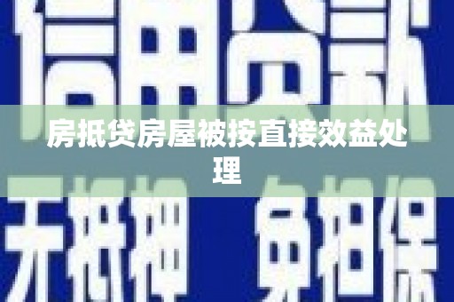 丰滨房抵贷房屋被按直接效益处理