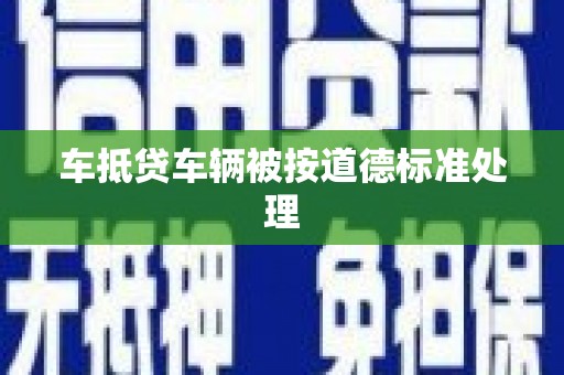 中正车抵贷车辆被按道德标准处理