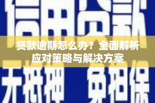 广平贷款逾期怎么办？全面解析应对策略与解决方案