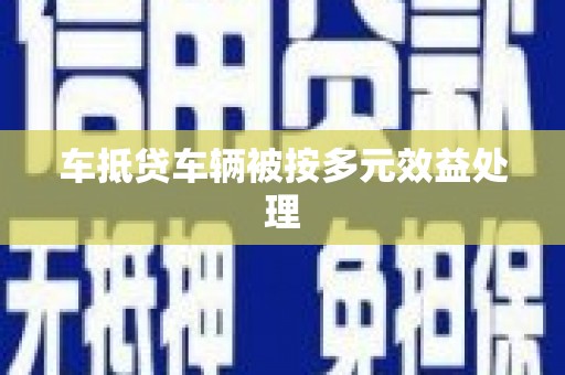 资兴车抵贷车辆被按多元效益处理