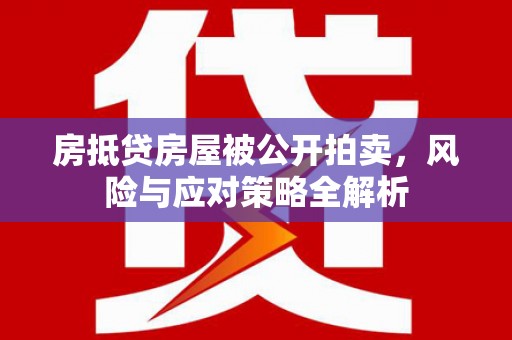 安塞房抵贷房屋被公开拍卖，风险与应对策略全解析