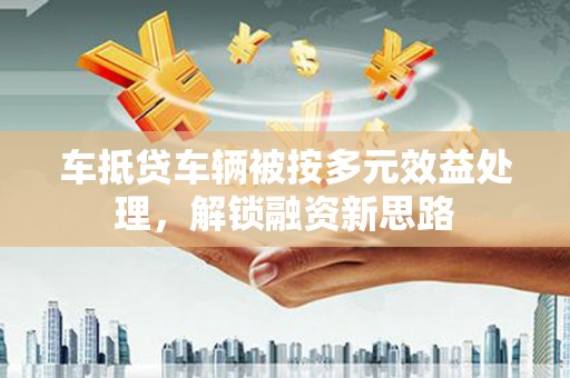 瑞丽车抵贷车辆被按多元效益处理，解锁融资新思路