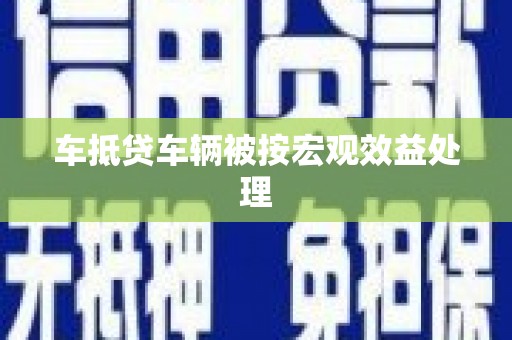 普安车抵贷车辆被按宏观效益处理