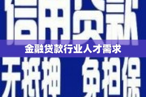 红桥金融贷款行业人才需求
