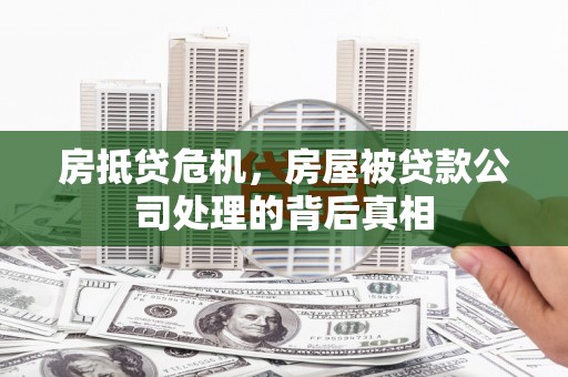 亭湖房抵贷危机，房屋被贷款公司处理的背后真相