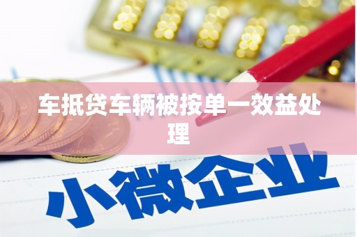 信宜车抵贷车辆被按单一效益处理