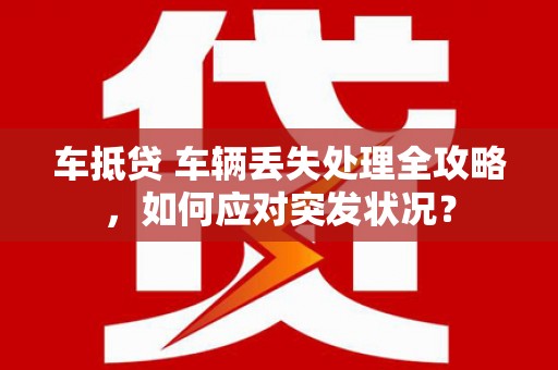 长武车抵贷 车辆丢失处理全攻略，如何应对突发状况？