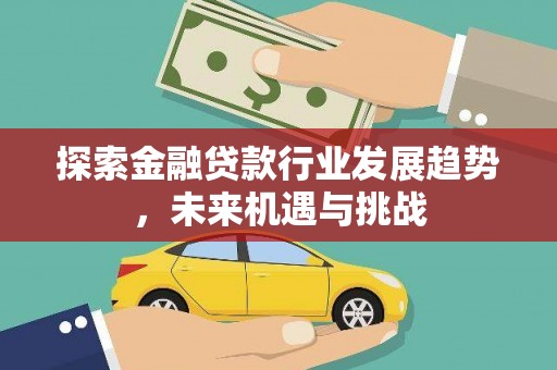 驻马店探索金融贷款行业发展趋势，未来机遇与挑战