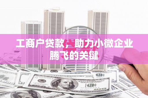 耒阳工商户贷款，助力小微企业腾飞的关键