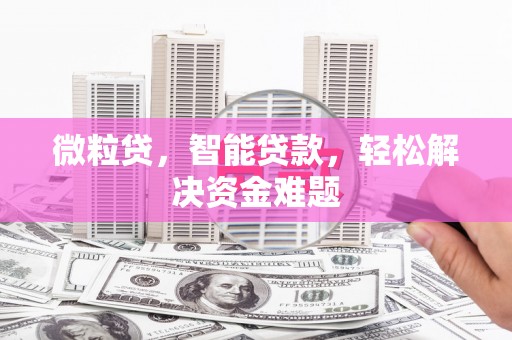 建阳微粒贷，智能贷款，轻松解决资金难题