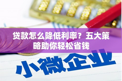 杜尔伯特贷款怎么降低利率？五大策略助你轻松省钱