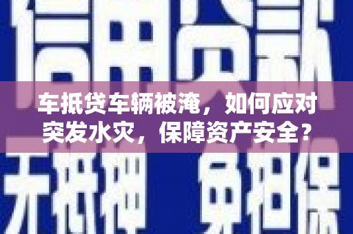 湖南车抵贷车辆被淹，如何应对突发水灾，保障资产安全？