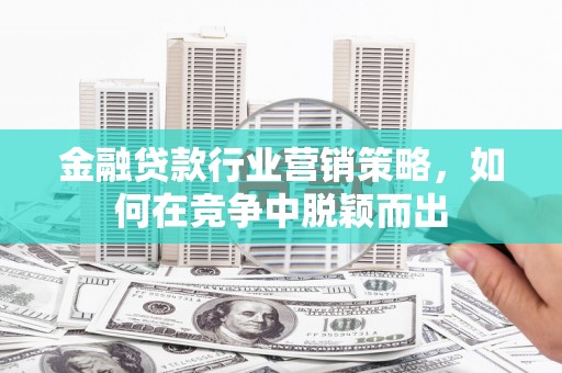 景洪金融贷款行业营销策略，如何在竞争中脱颖而出