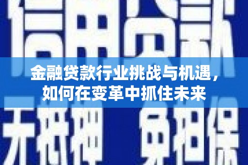 交口金融贷款行业挑战与机遇，如何在变革中抓住未来
