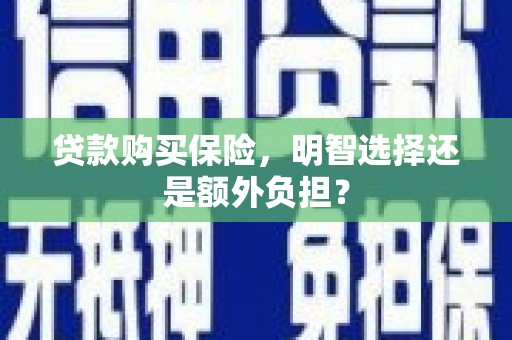 甘孜贷款购买保险，明智选择还是额外负担？