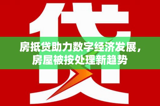 美兰房抵贷助力数字经济发展，房屋被按处理新趋势