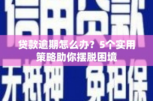 兴仁贷款逾期怎么办？5个实用策略助你摆脱困境