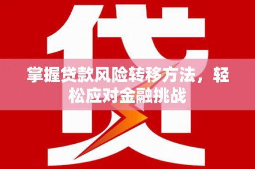 三亚掌握贷款风险转移方法，轻松应对金融挑战