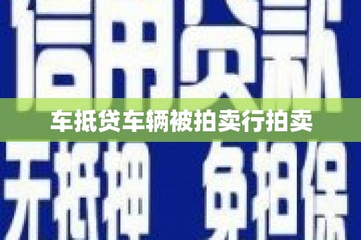 万山车抵贷车辆被拍卖行拍卖