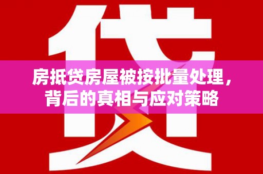 苗栗房抵贷房屋被按批量处理，背后的真相与应对策略