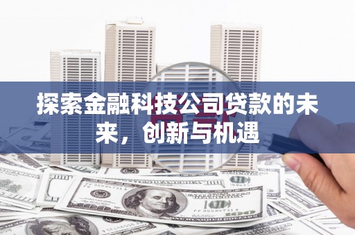 尉氏探索金融科技公司贷款的未来，创新与机遇