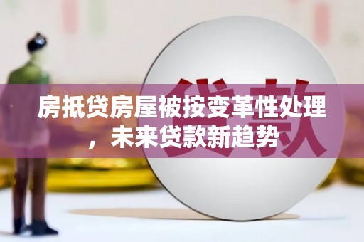 武都房抵贷房屋被按变革性处理，未来贷款新趋势