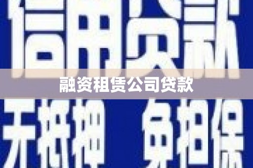 泰武融资租赁公司贷款