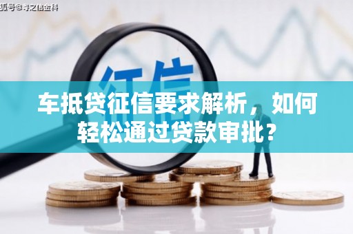 洛南车抵贷征信要求解析，如何轻松通过贷款审批？