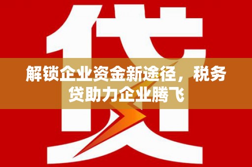 崁顶解锁企业资金新途径，税务贷助力企业腾飞