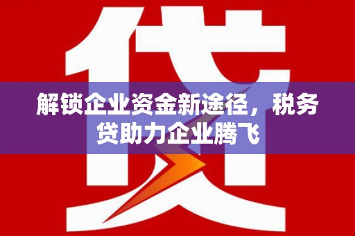 惠济解锁企业资金新途径，税务贷助力企业腾飞