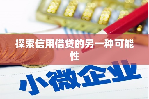 东坡探索信用借贷的另一种可能性