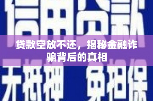 东坡贷款空放不还，揭秘金融诈骗背后的真相