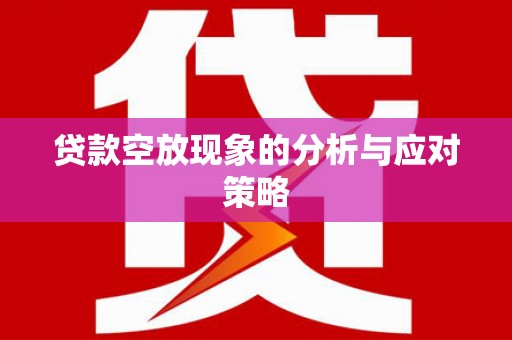 齐河贷款空放现象的分析与应对策略