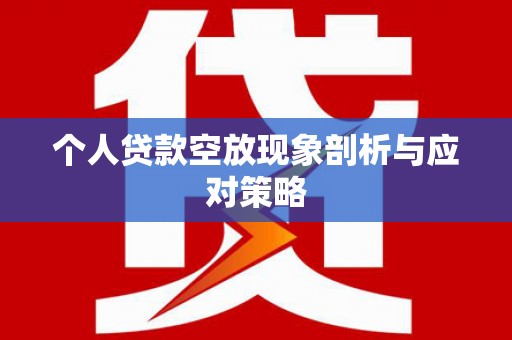阿图什个人贷款空放现象剖析与应对策略