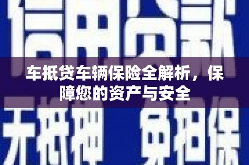 五指山车抵贷车辆保险全解析，保障您的资产与安全